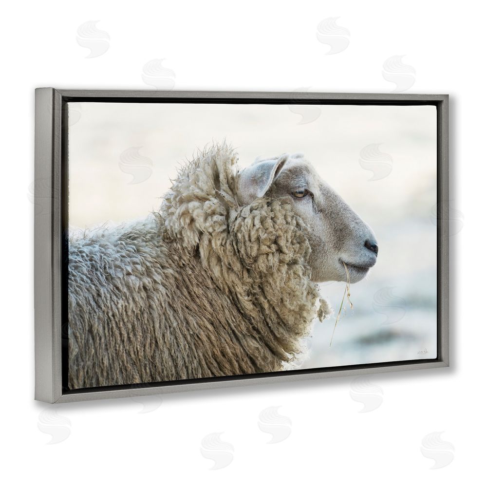 Martin Podt Deep Thoughts Sheep Portrait Gray Floating Frame Canvas Wall Art Print