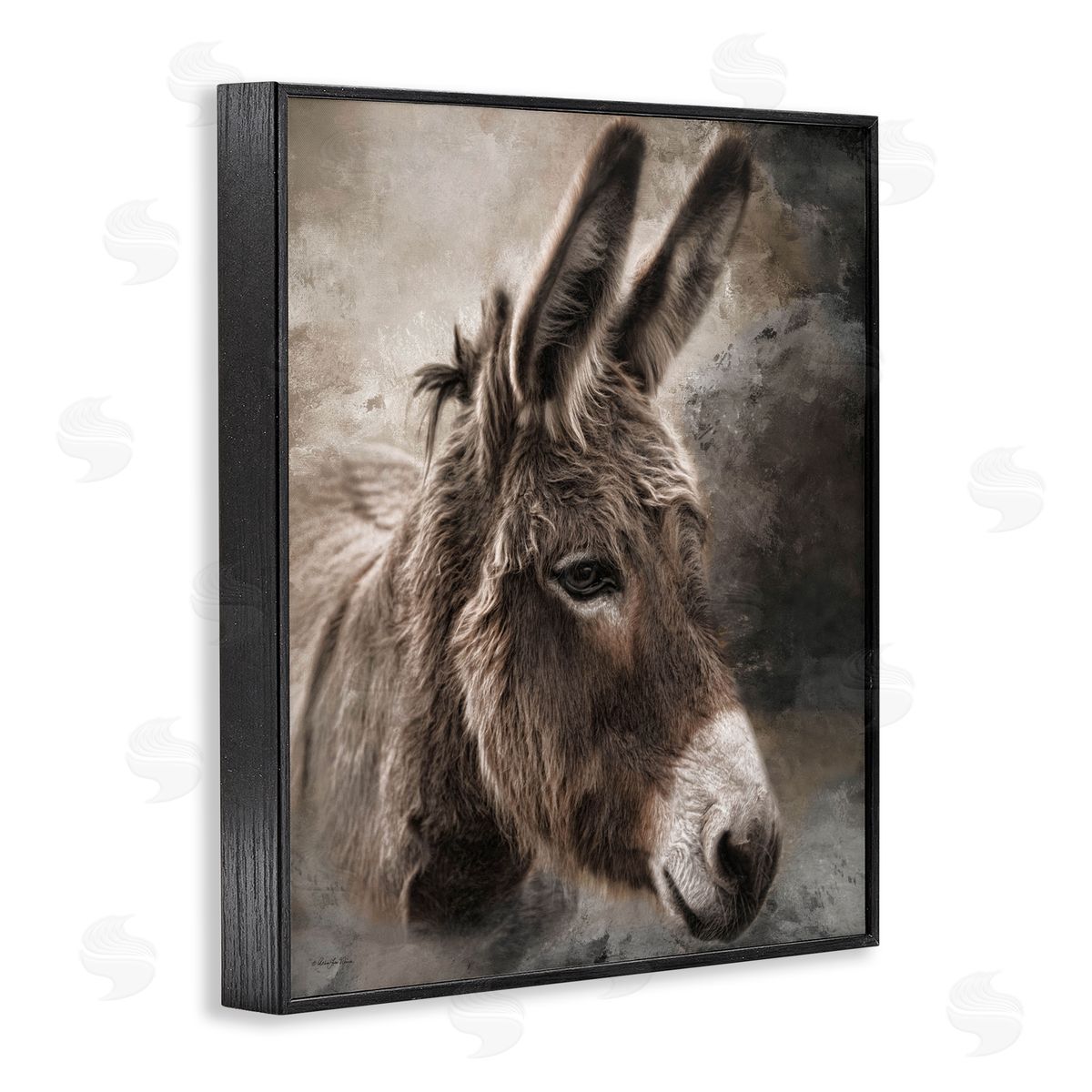 Robin-Lee Viera All Ears Donkey Black Framed Giclee Wall Art Print