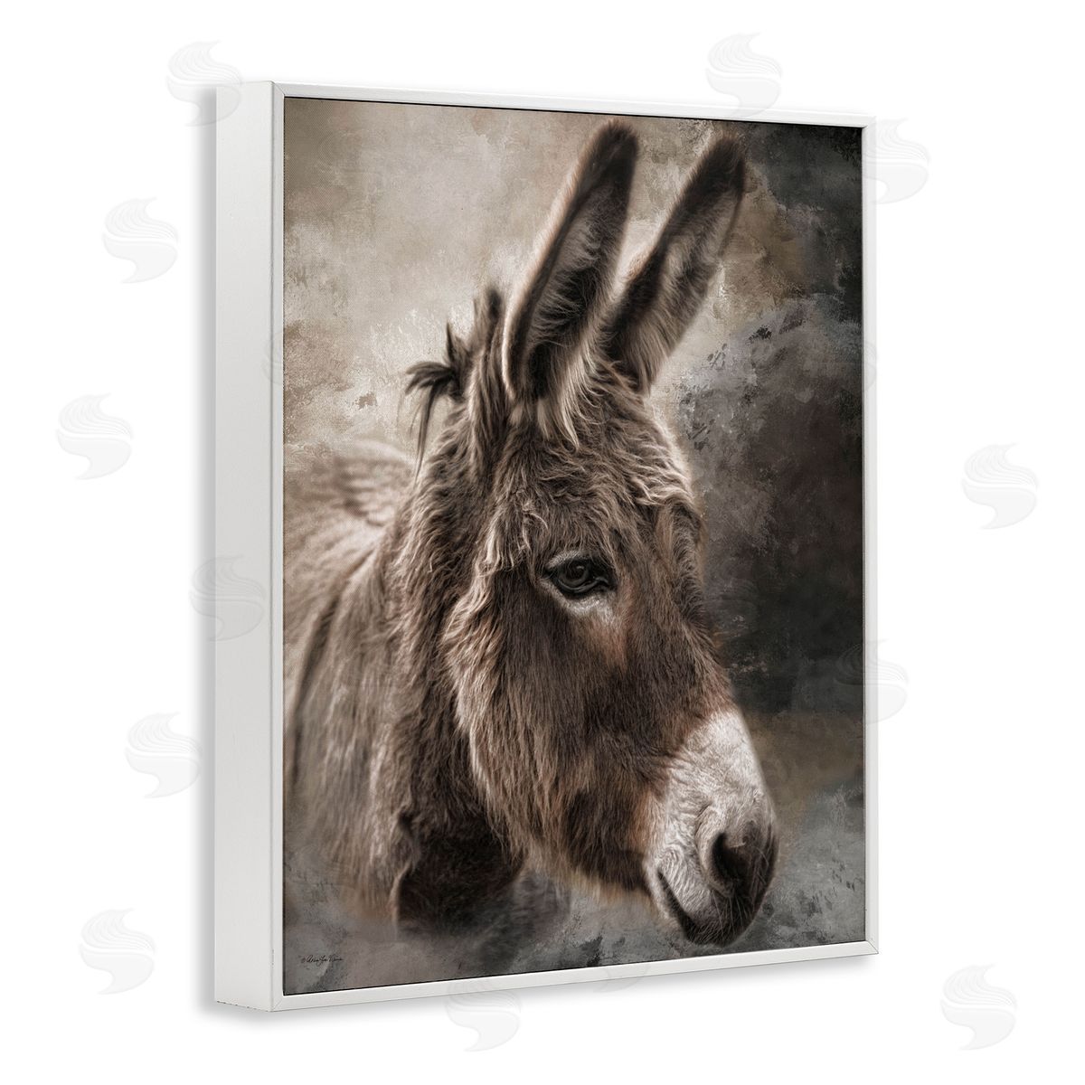Robin-Lee Viera All Ears Donkey White Framed Giclee Wall Art Print