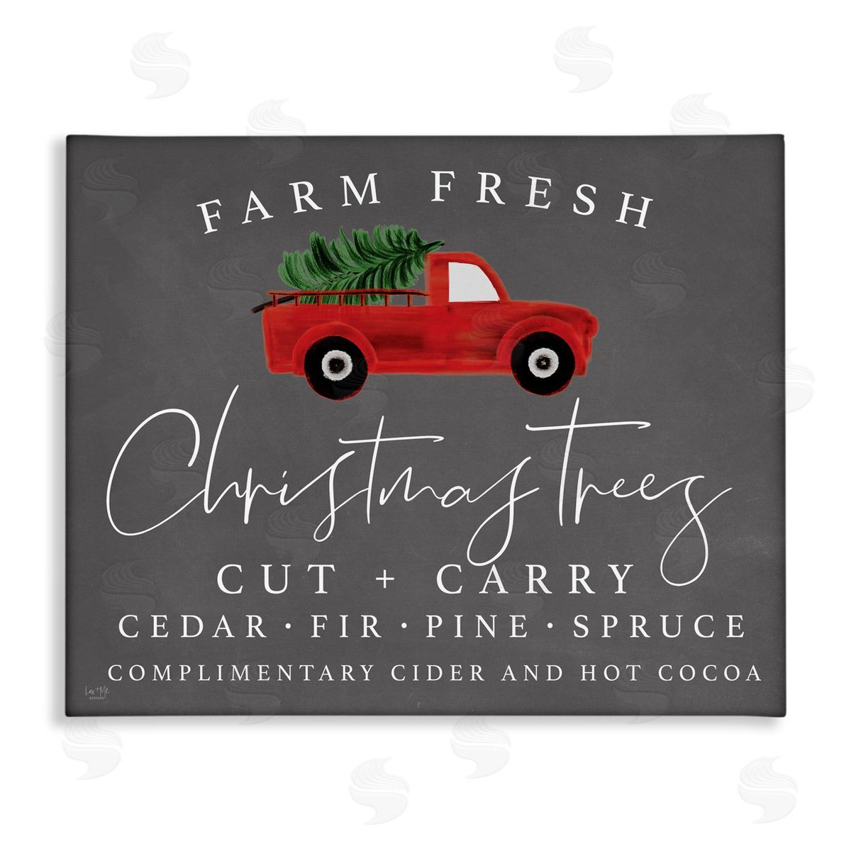 Lux + Me Designs Farm Fresh Trees over Grey Canvas Wall Art Print