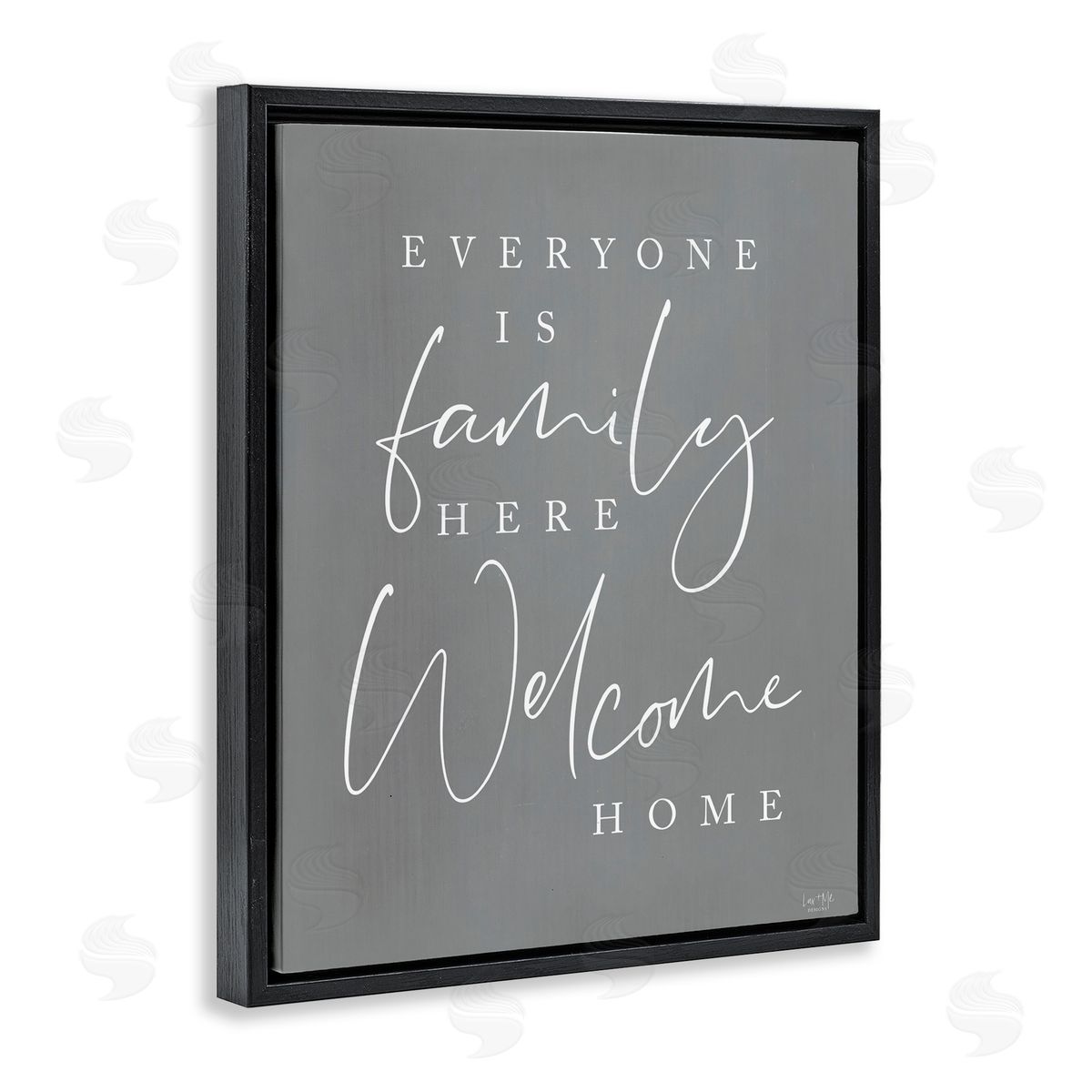 Lux + Me Designs Everyone is Family Here Black Floating Frame Canvas Wall Art Print