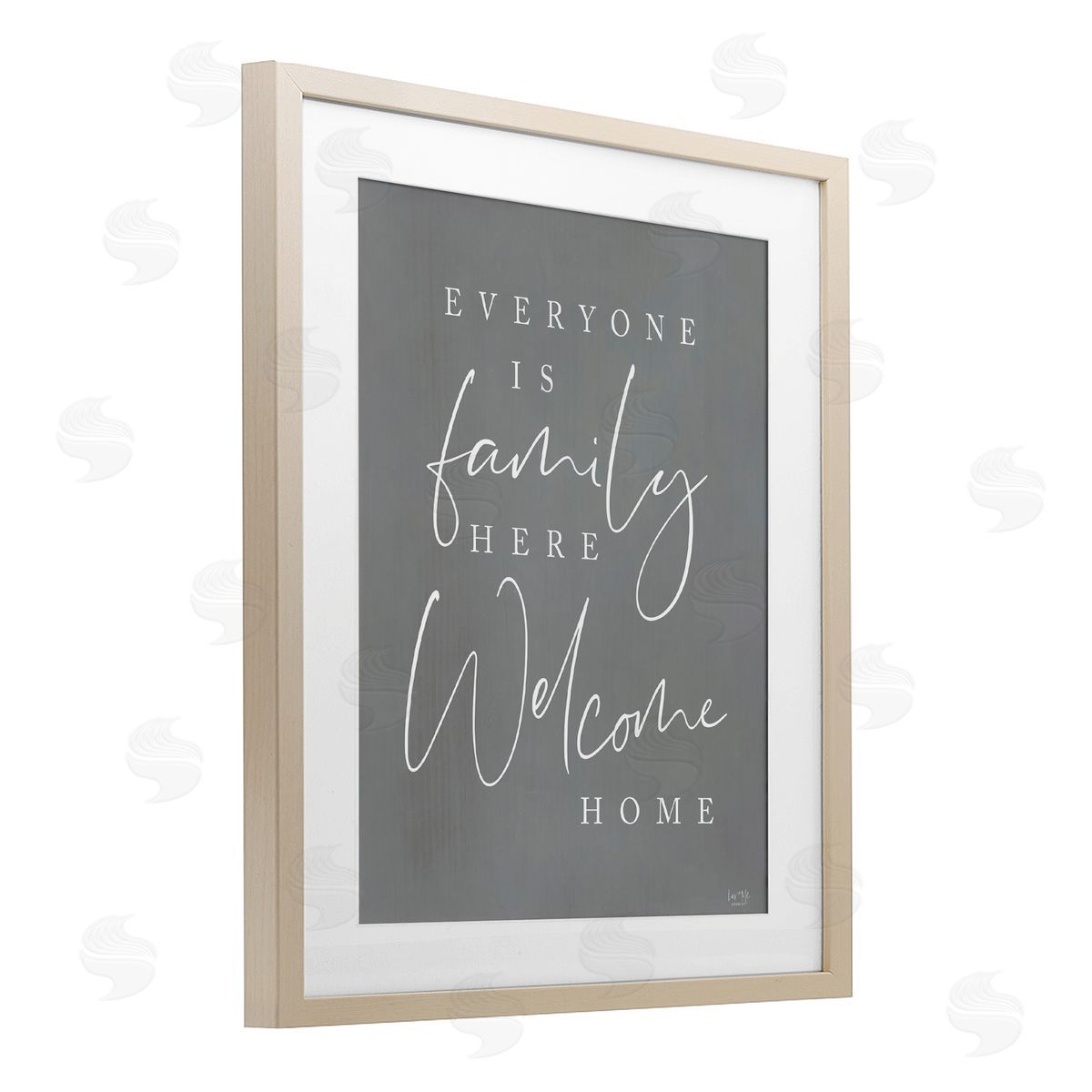 Lux + Me Designs Everyone is Family Here Birch Framed Print Under Glass with White Mat Wall Art