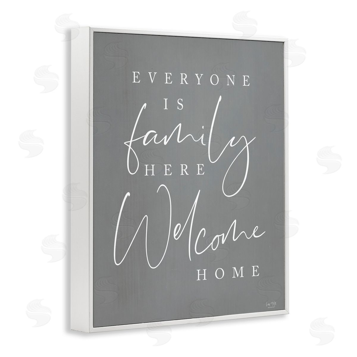 Lux + Me Designs Everyone is Family Here White Framed Giclee Wall Art Print
