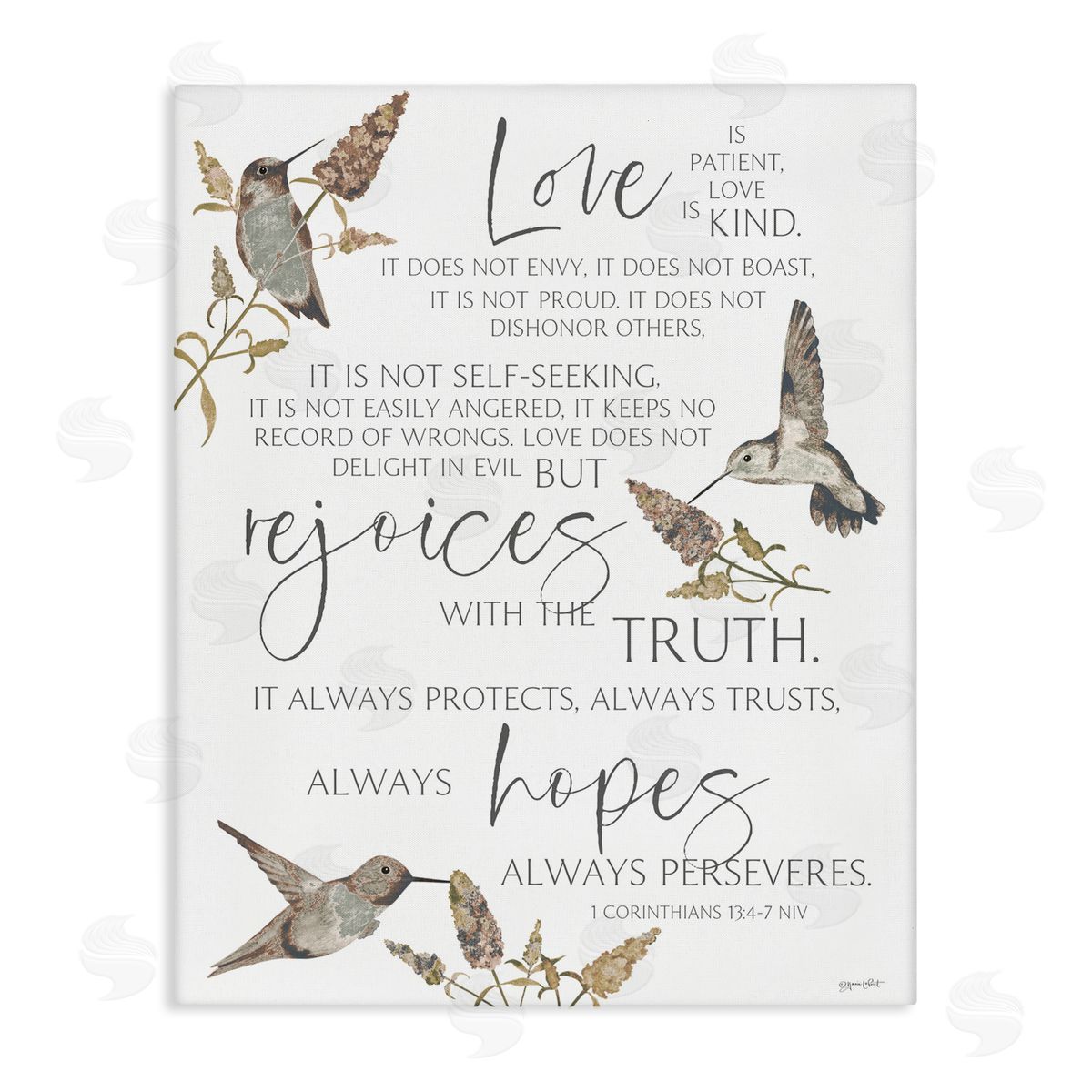 Annie LaPoint Love Is Patient Inspirational Canvas Wall Art Print
