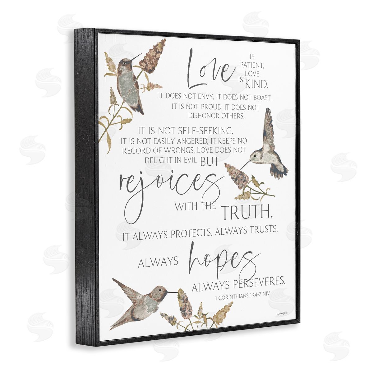 Annie LaPoint Love Is Patient Inspirational Black Framed Giclee Wall Art Print