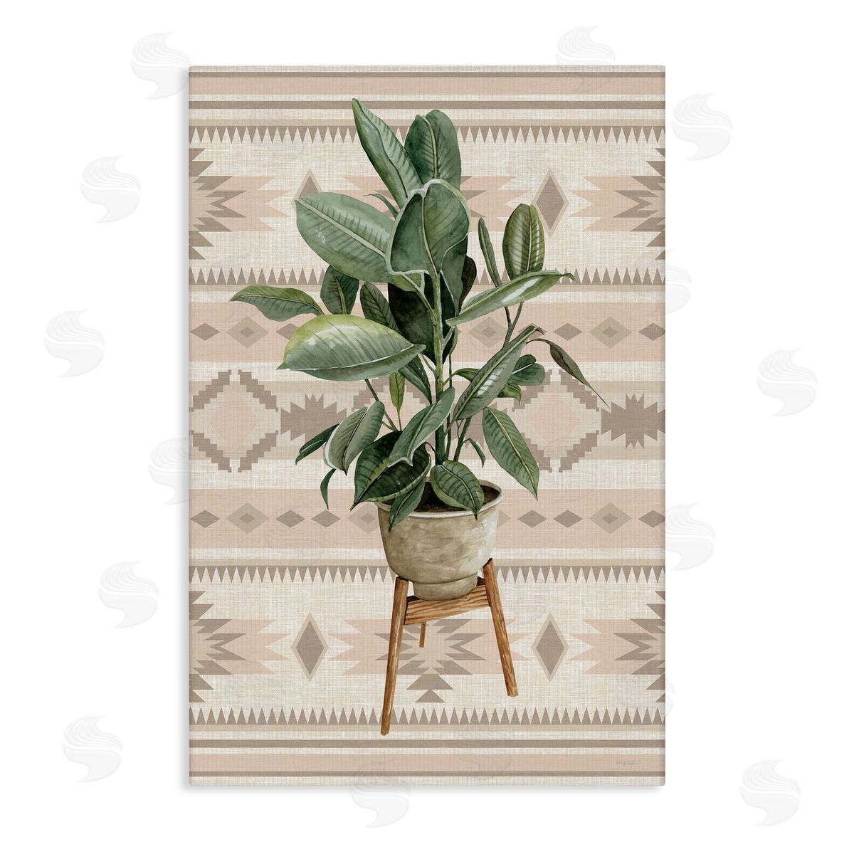 Cindy Jacobs Aztec Planter Lush Plant Canvas Wall Art Print