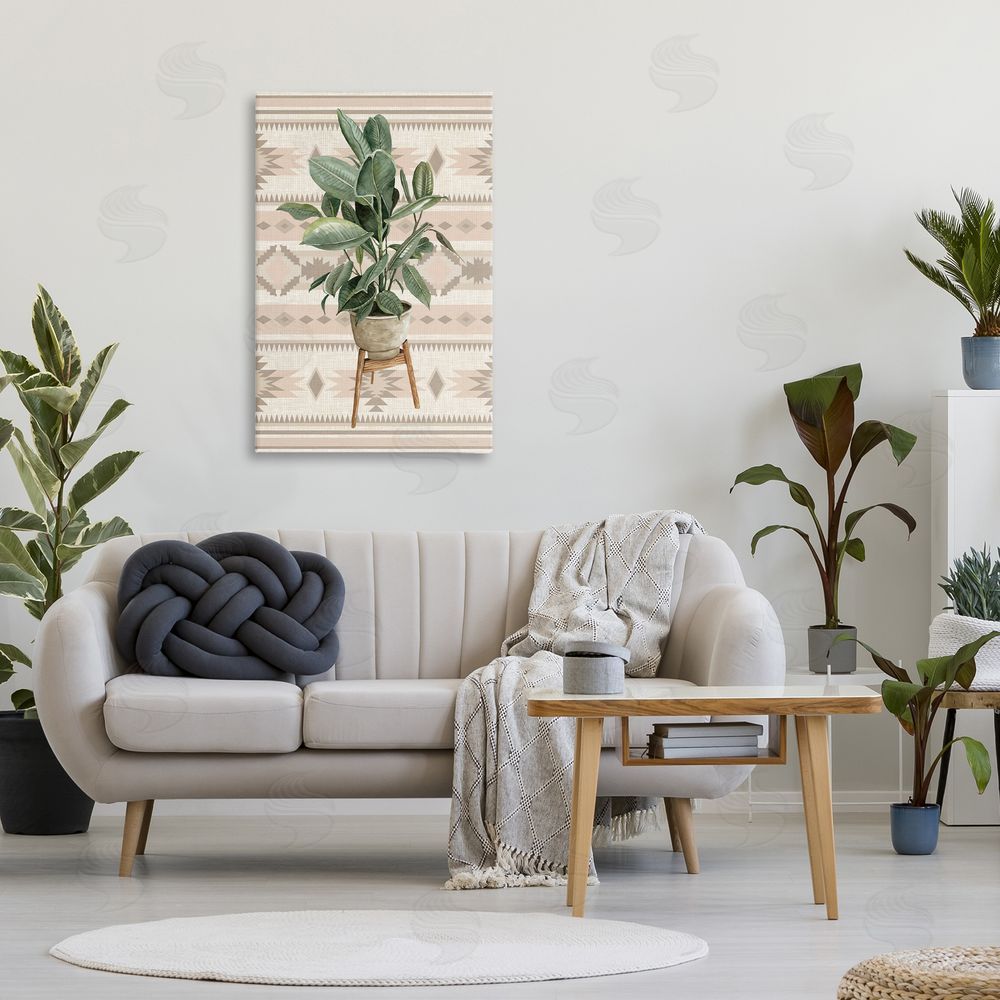 Cindy Jacobs Aztec Planter Lush Plant Canvas Art on Wall