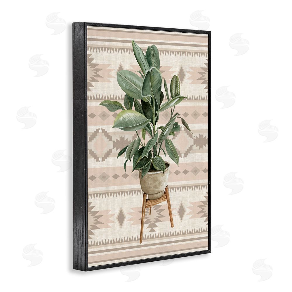 Cindy Jacobs Aztec Planter Lush Plant Black Framed Giclee Wall Art Print