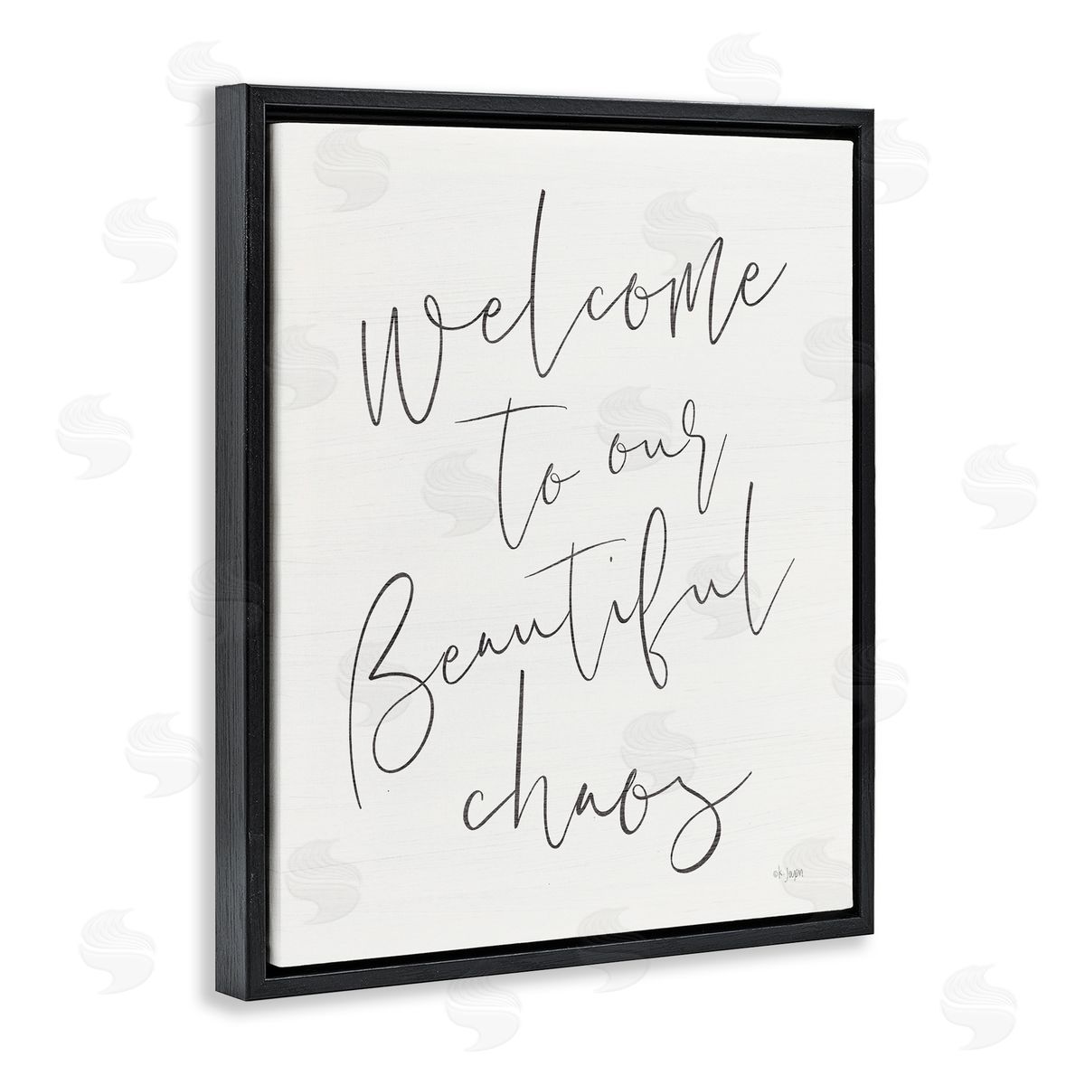 Jaxn Blvd. Welcome to Beautiful Chaos Black Floating Frame Canvas Wall Art Print