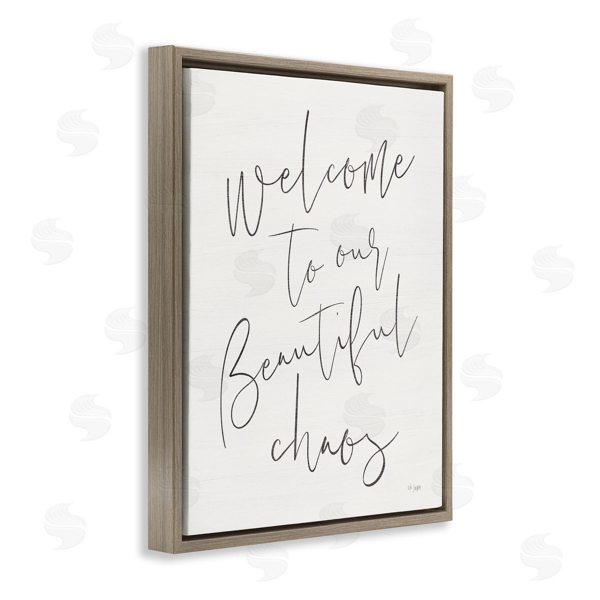 Jaxn Blvd. Welcome to Beautiful Chaos Brown Floating Frame Canvas Wall Art Print