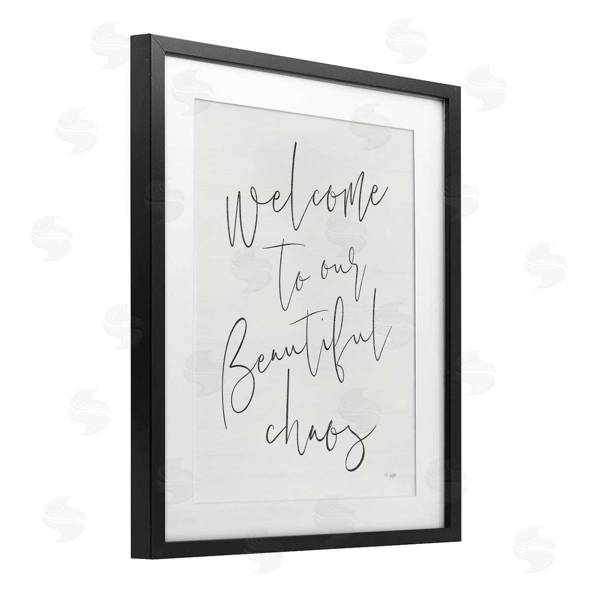 Jaxn Blvd. Welcome to Beautiful Chaos Black Framed Print Under Glass with White Mat Wall Art
