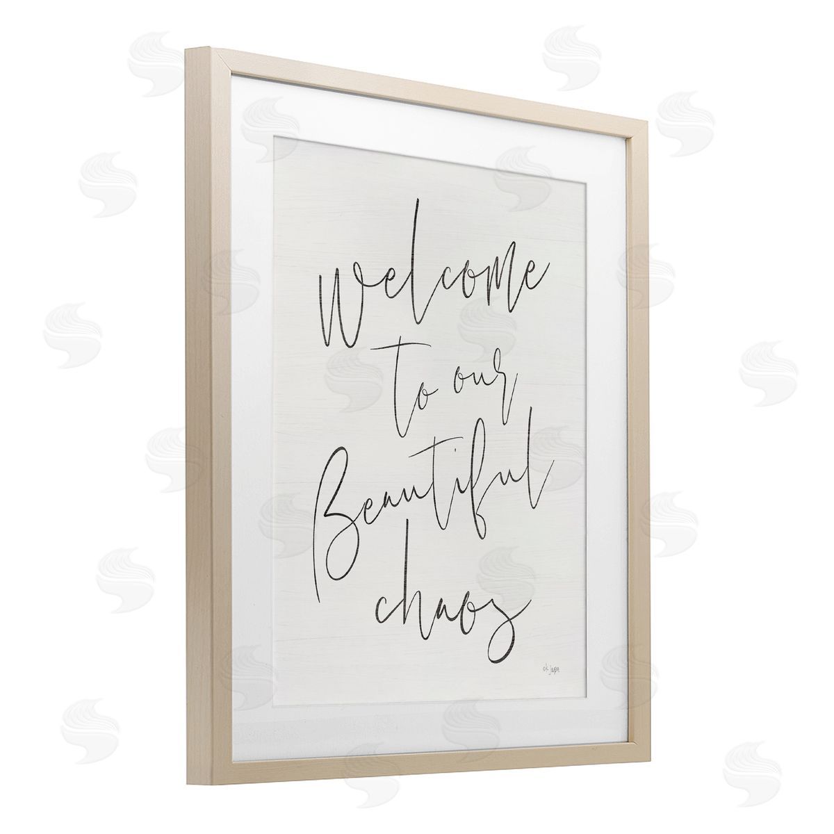 Jaxn Blvd. Welcome to Beautiful Chaos Birch Framed Print Under Glass with White Mat Wall Art