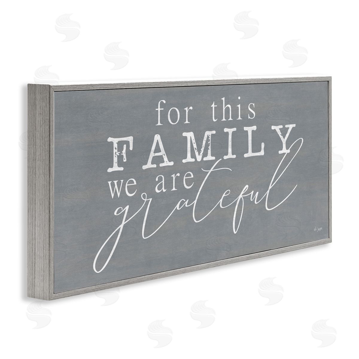 Jaxn Blvd. Family We Are Grateful Gray Framed Giclee Wall Art Print