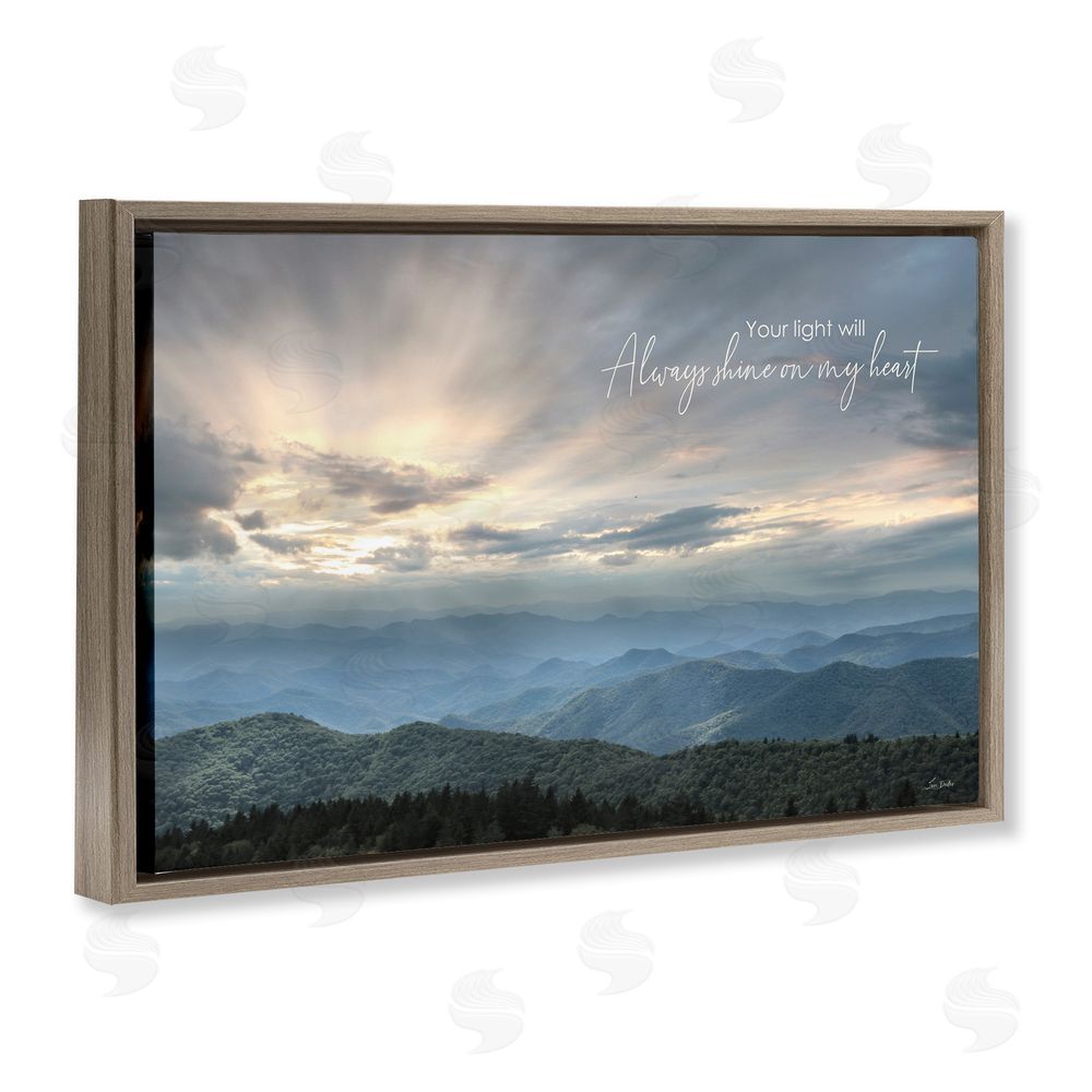 Lori Deiter Light Will Always Shine Landscape Brown Floating Frame Canvas Wall Art Print
