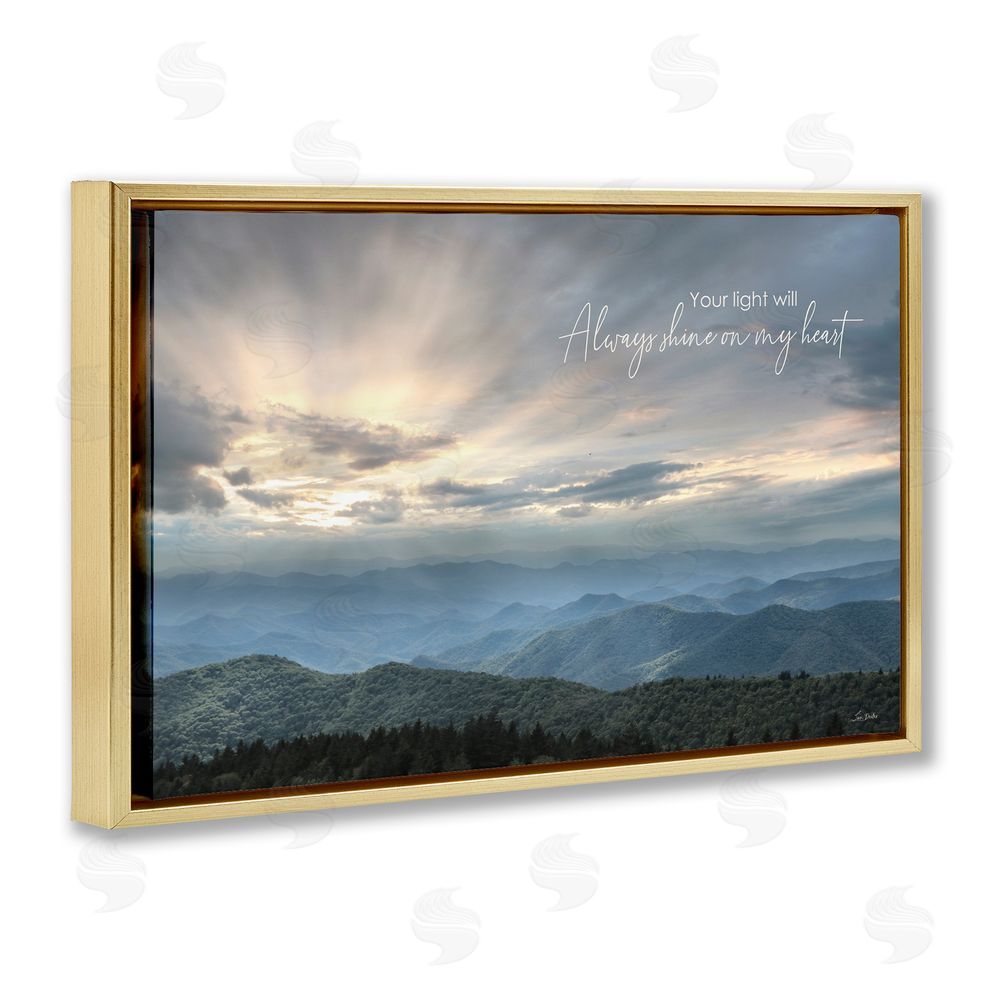 Lori Deiter Light Will Always Shine Landscape Gold Floating Frame Canvas Wall Art Print