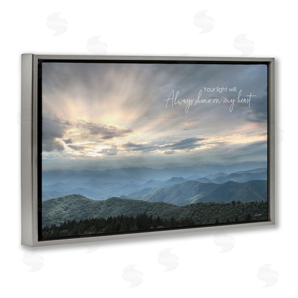 Lori Deiter Light Will Always Shine Landscape Gray Floating Frame Canvas Wall Art Print