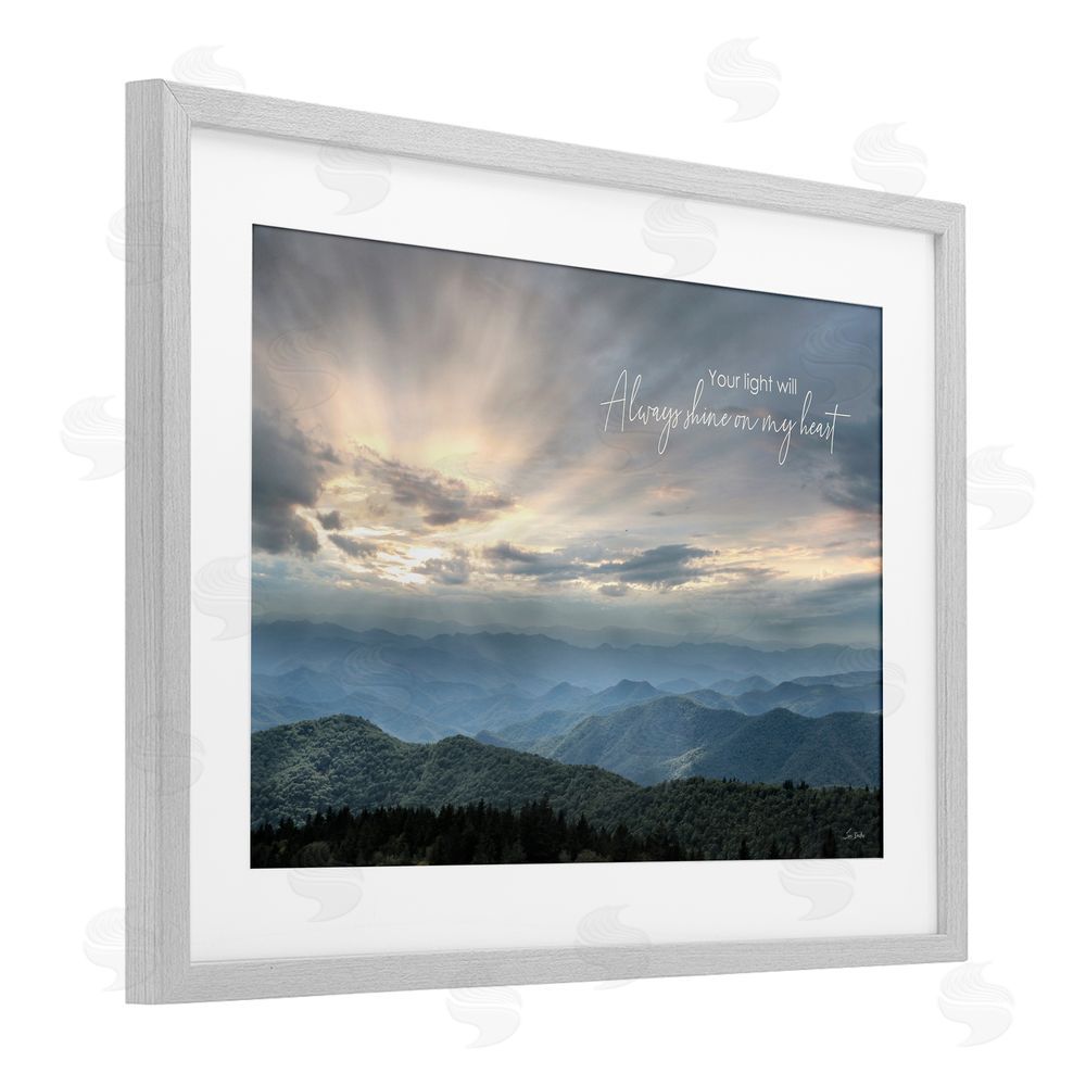 Lori Deiter Light Will Always Shine Landscape Gray Framed Print Under Glass with White Mat Wall Art