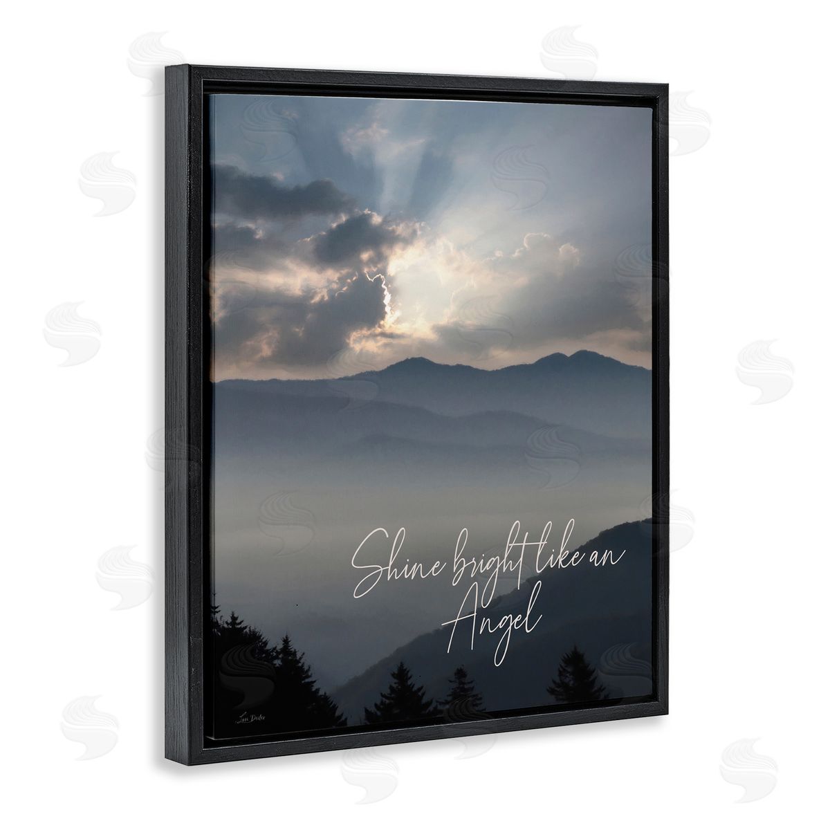 Lori Deiter Shine Bright Mountain Landscape Black Floating Frame Canvas Wall Art Print