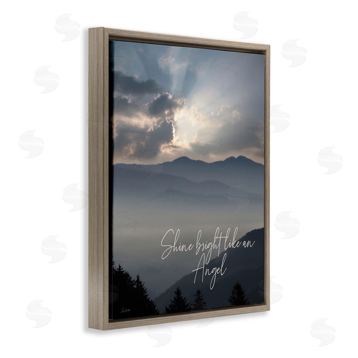 Lori Deiter Shine Bright Mountain Landscape Brown Floating Frame Canvas Wall Art Print