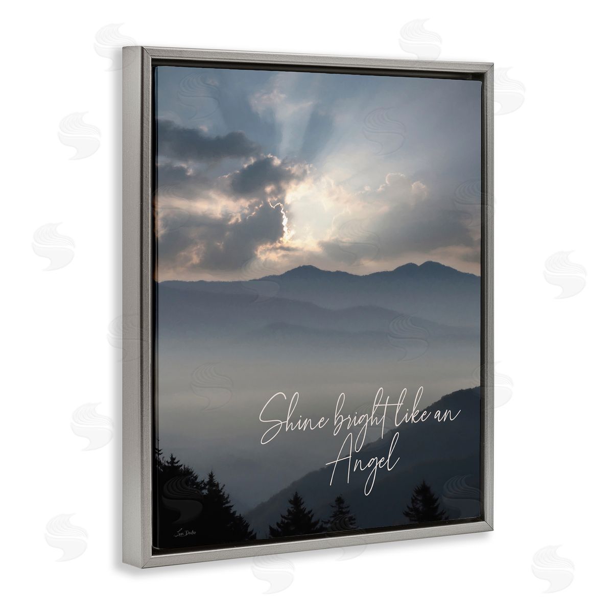 Lori Deiter Shine Bright Mountain Landscape Gray Floating Frame Canvas Wall Art Print