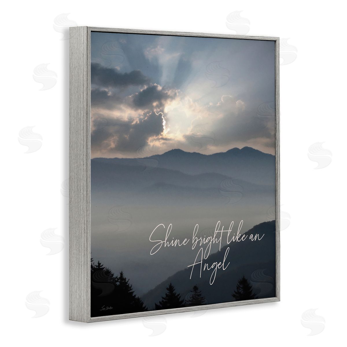 Lori Deiter Shine Bright Mountain Landscape Gray Framed Giclee Wall Art Print