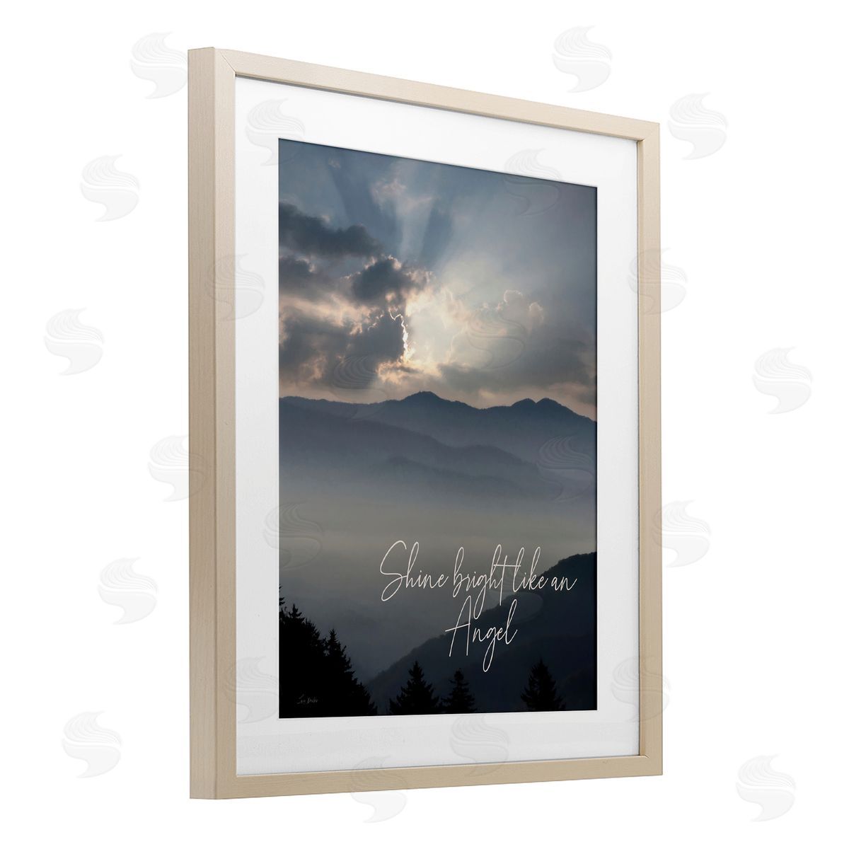Lori Deiter Shine Bright Mountain Landscape Birch Framed Print Under Glass with White Mat Wall Art