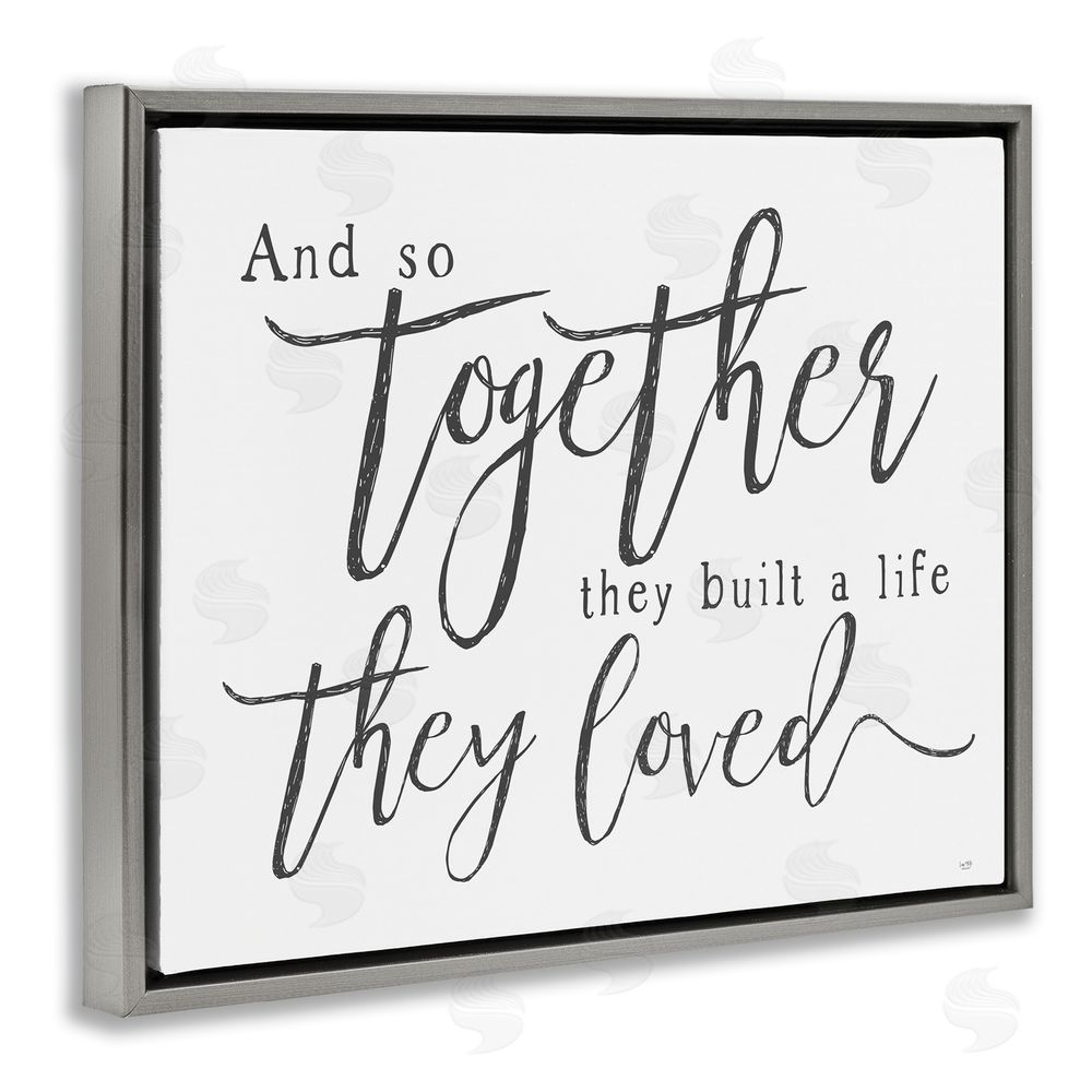 Lux + Me Designs Together A Life They Loved Gray Floating Frame Canvas Wall Art Print