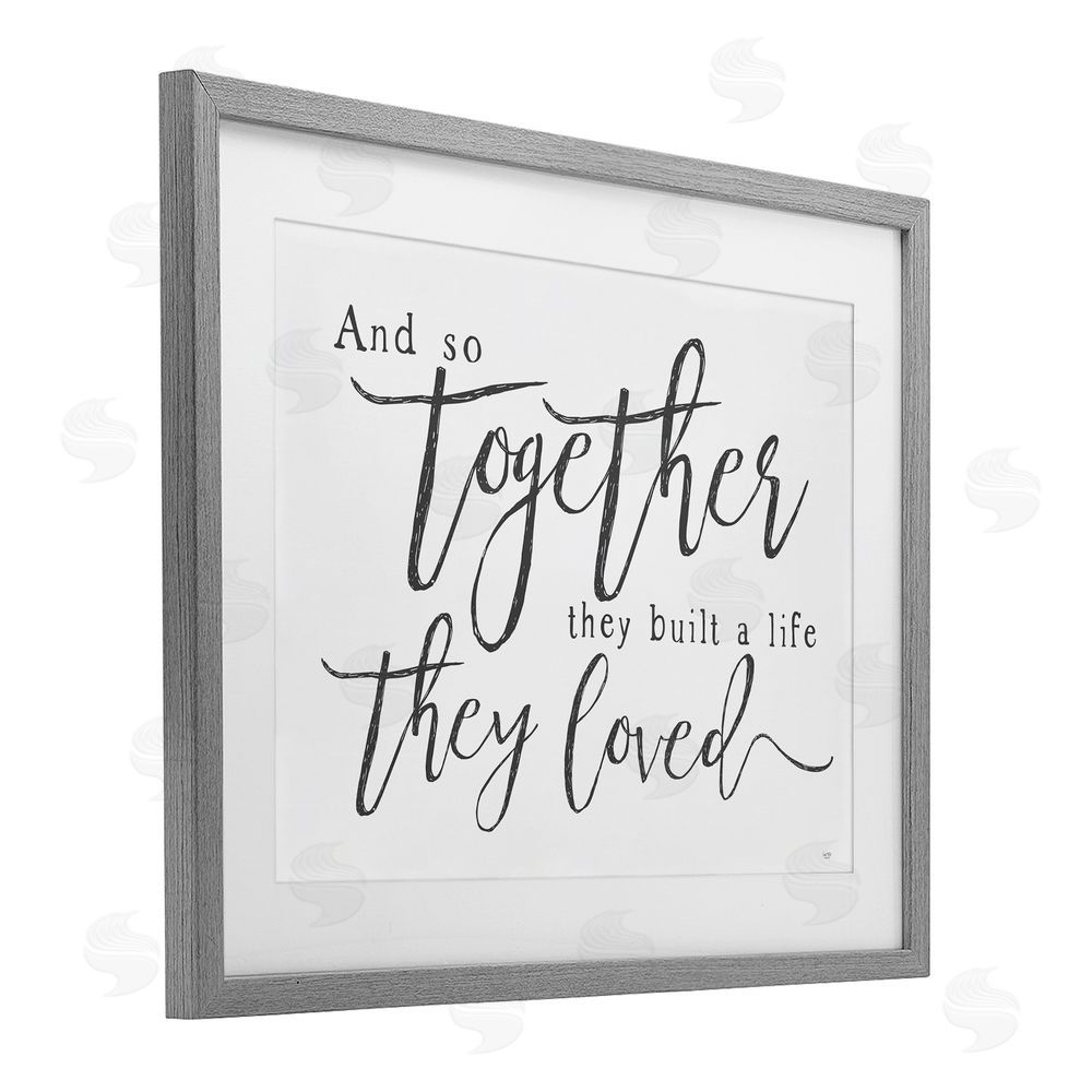Lux + Me Designs Together A Life They Loved Gray Framed Print Under Glass with White Mat Wall Art