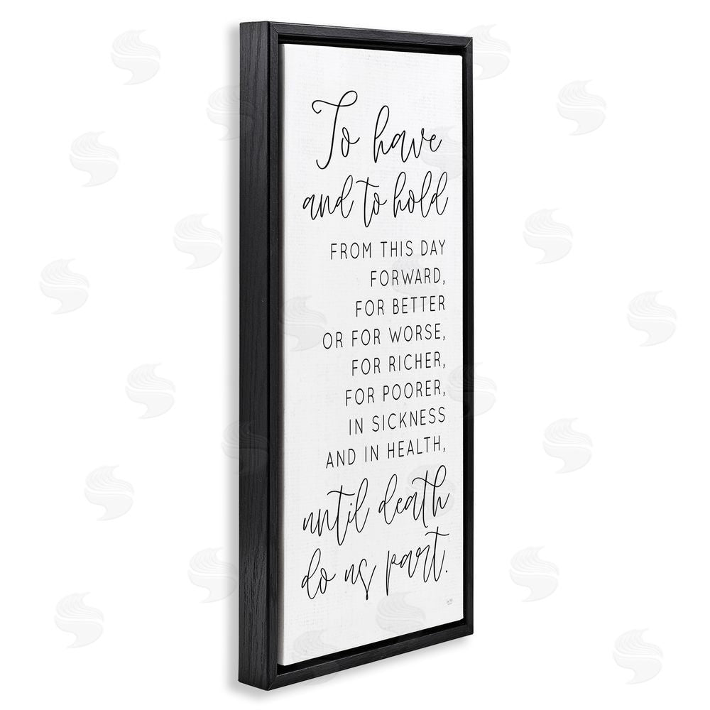 Lux + Me Designs To Have and To Hold Black Floating Frame Canvas Wall Art Print