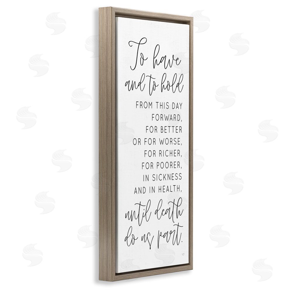 Lux + Me Designs To Have and To Hold Brown Floating Frame Canvas Wall Art Print