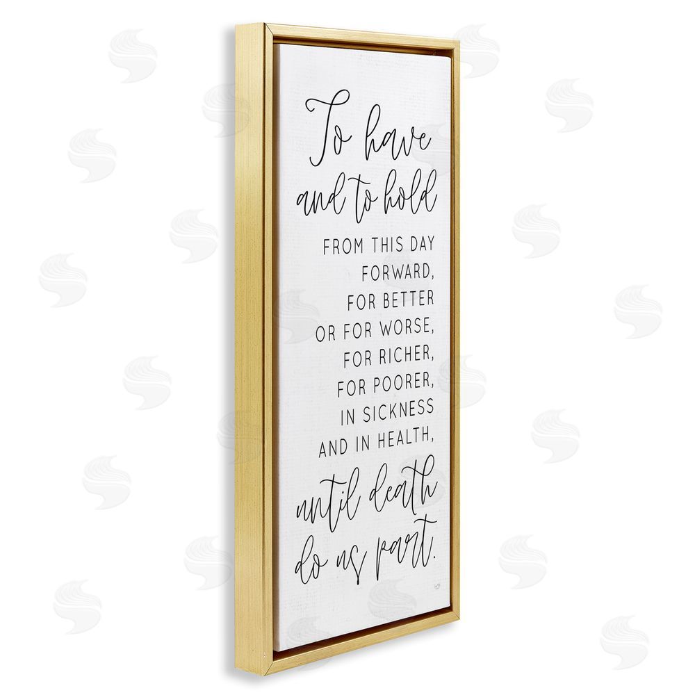 Lux + Me Designs To Have and To Hold Gold Floating Frame Canvas Wall Art Print