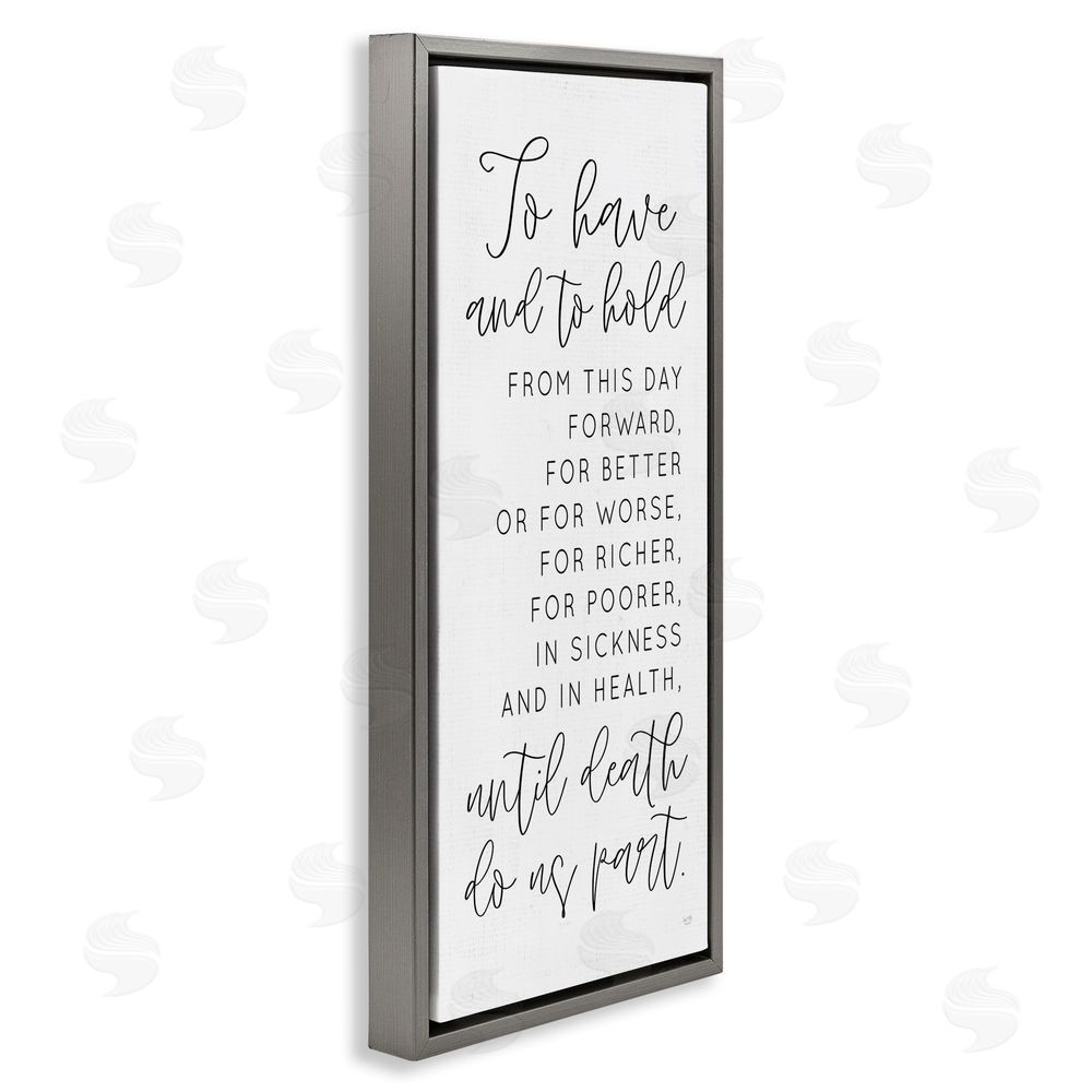 Lux + Me Designs To Have and To Hold Gray Floating Frame Canvas Wall Art Print