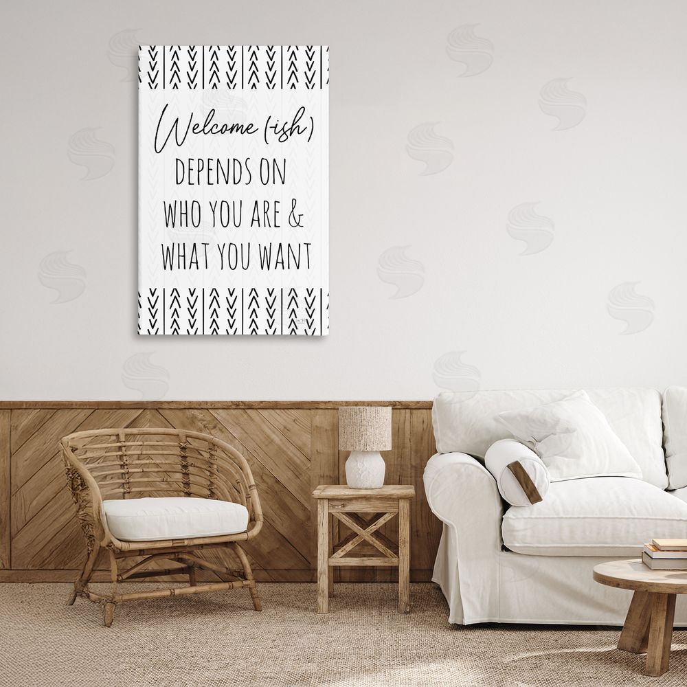 Lux + Me Designs Welcome-Ish Depends On... Canvas Art on Wall