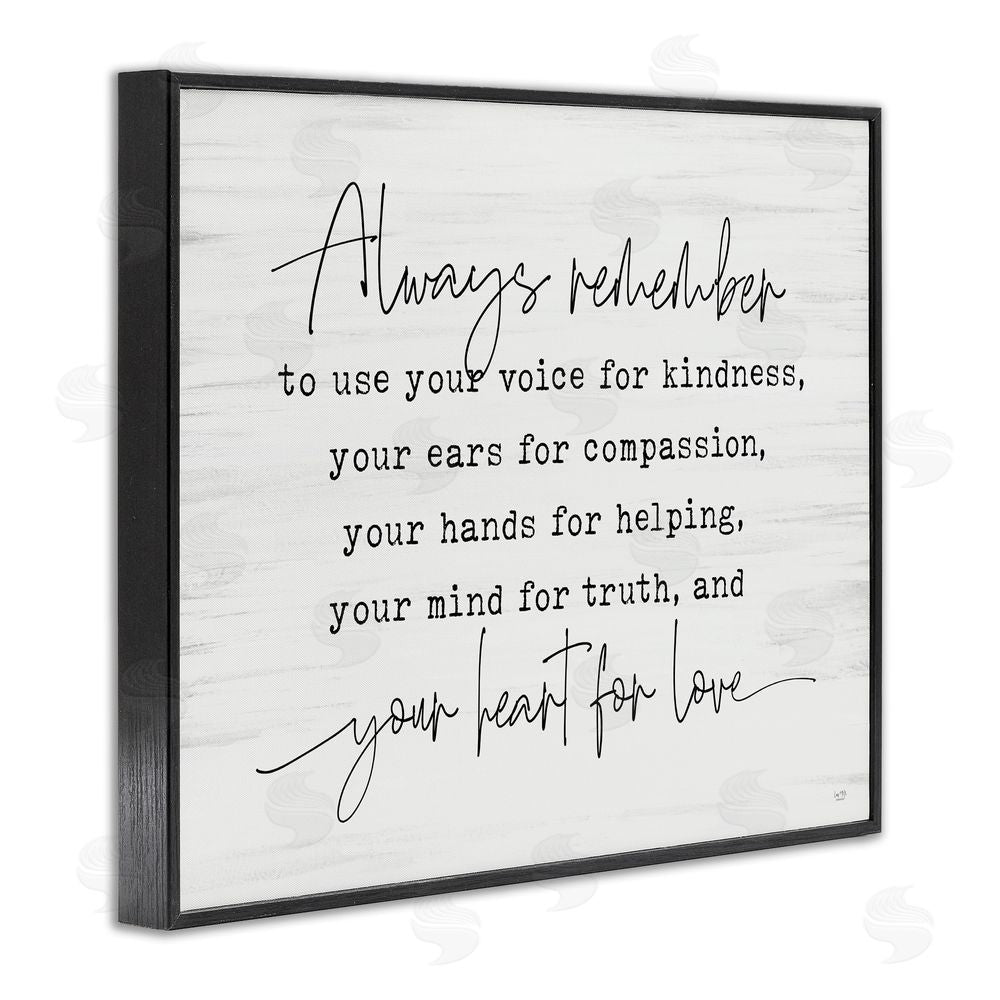 Lux + Me Designs Always Remember Heart For Love Black Framed Giclee Wall Art Print