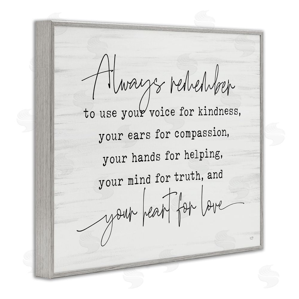 Lux + Me Designs Always Remember Heart For Love Gray Framed Giclee Wall Art Print