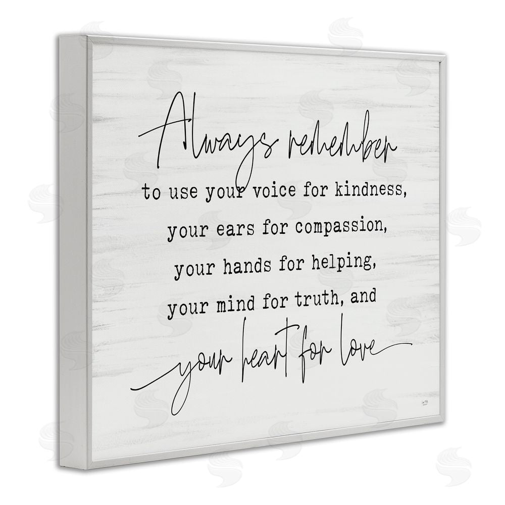 Lux + Me Designs Always Remember Heart For Love White Framed Giclee Wall Art Print