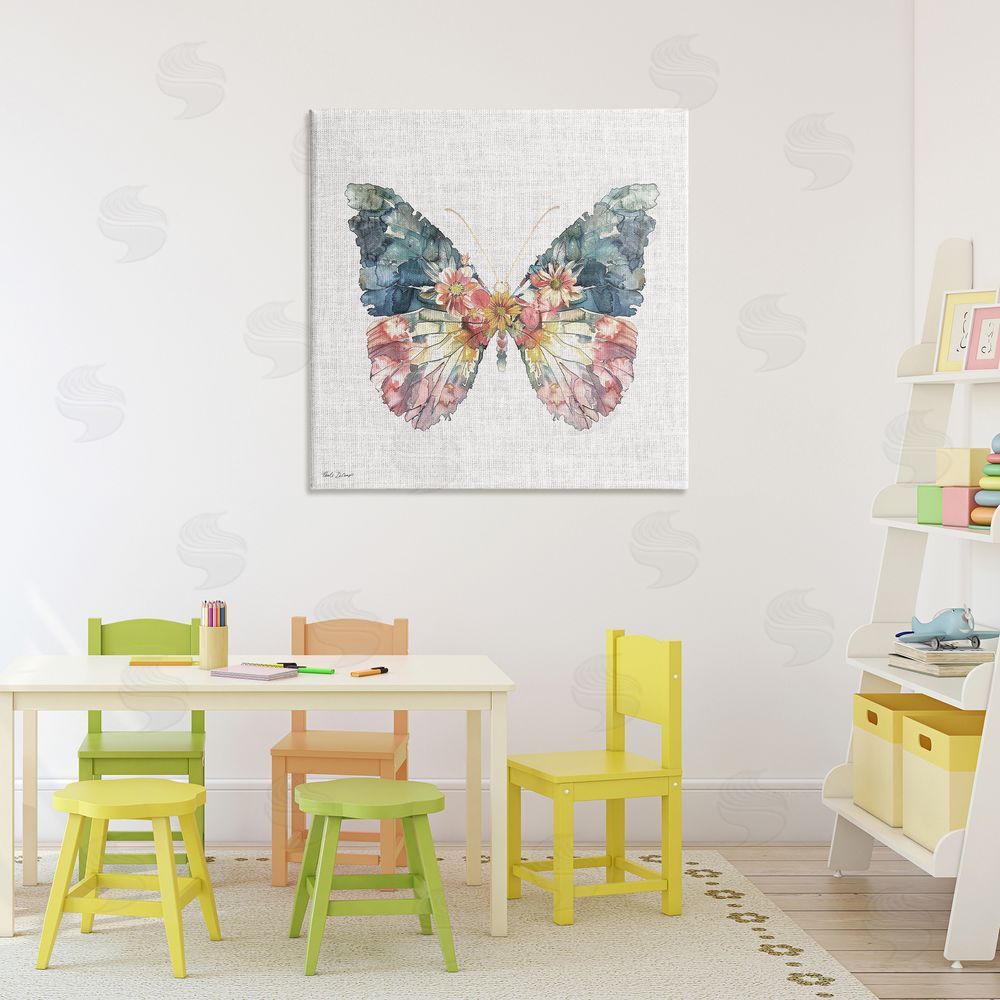 Nicole DeCamp Floral Flight Butterfly Wings Canvas Art on Wall