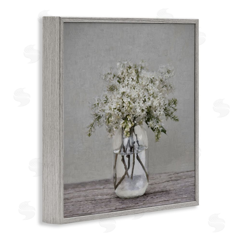 Robin-Lee Viera Lilac Simplicity Bouquet Gray Framed Giclee Wall Art Print