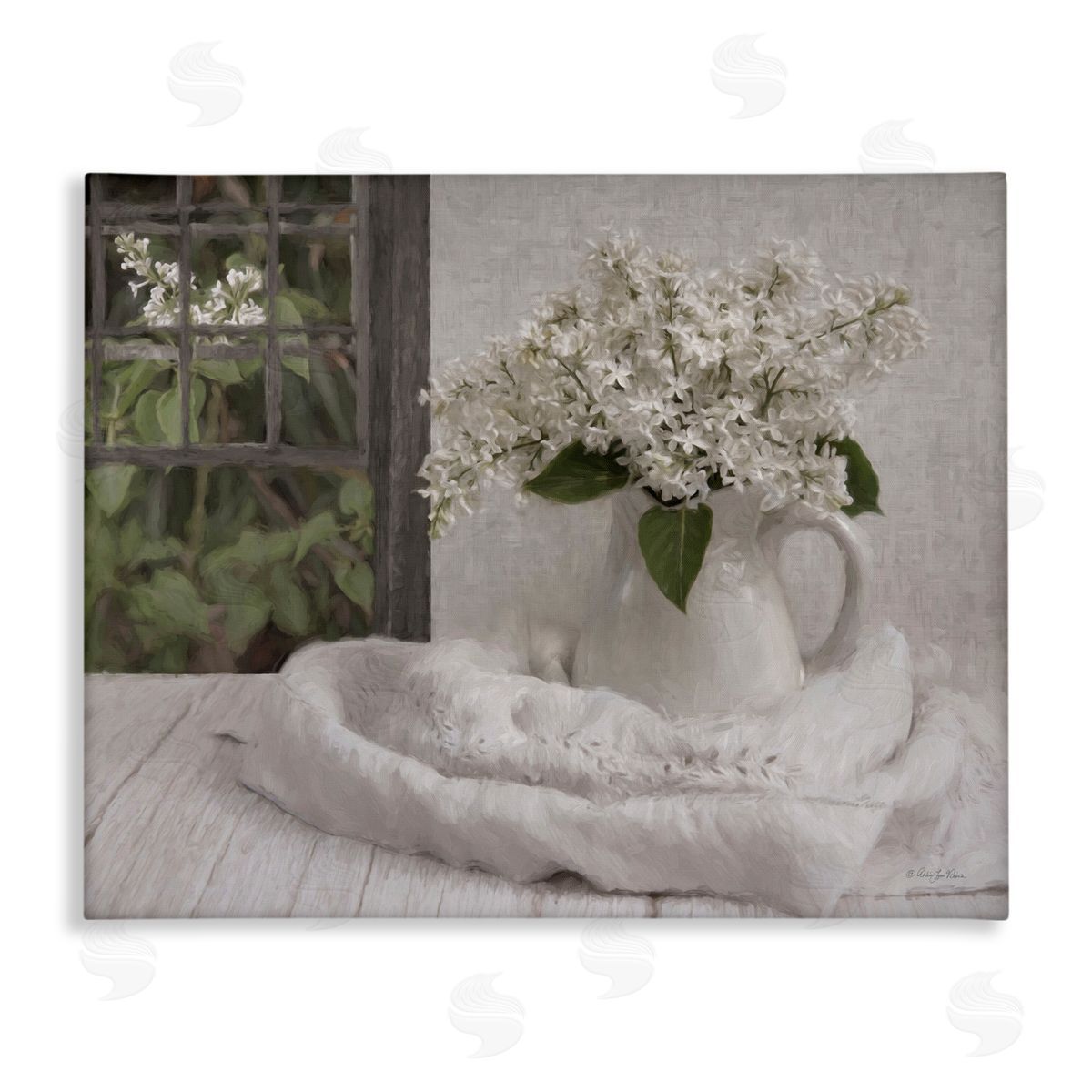 Robin-Lee Viera Fresh Lilacs Still Life Canvas Wall Art Print