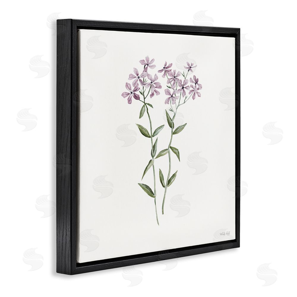 Cindy Jacobs Purple Phlox Botanical Black Floating Frame Canvas Wall Art Print