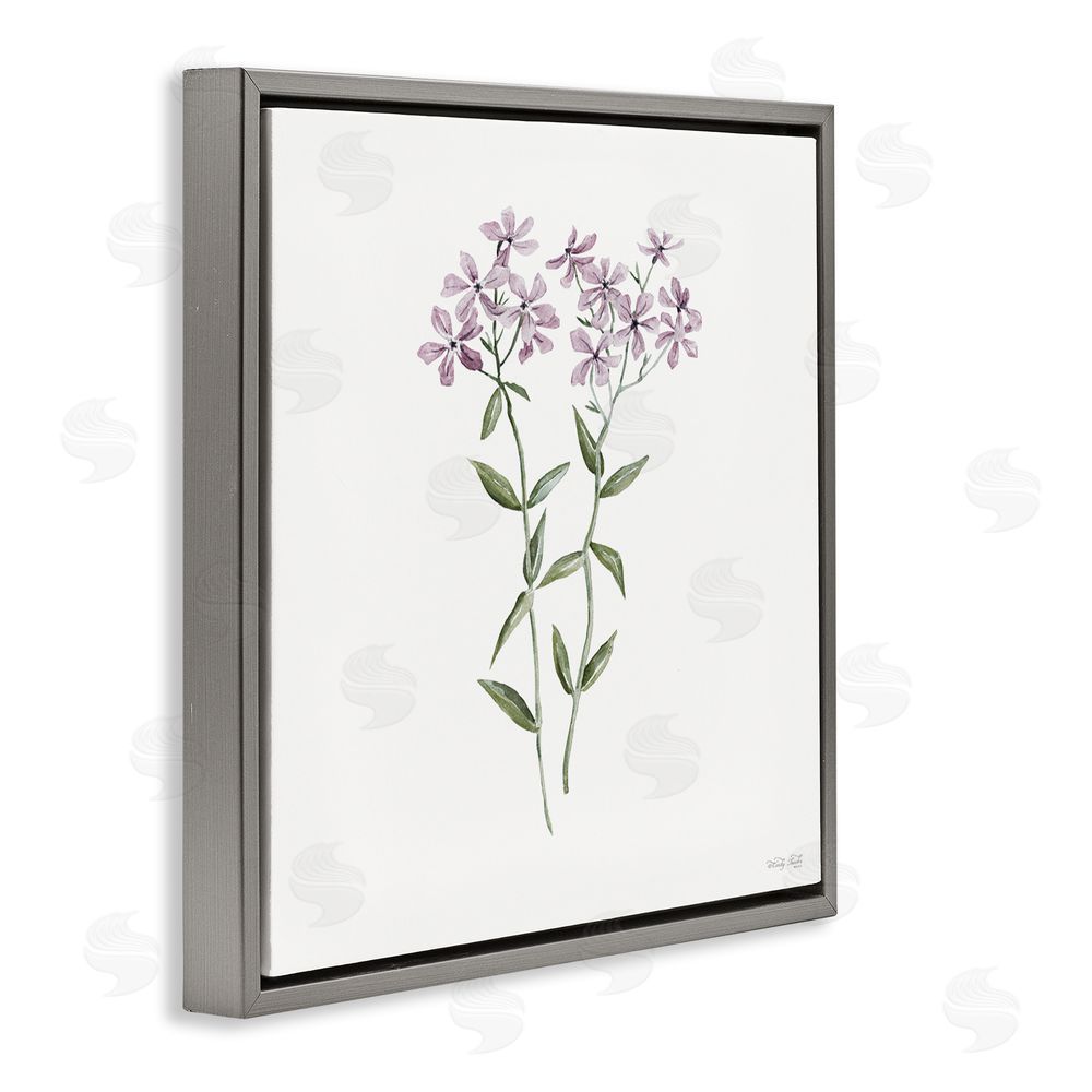 Cindy Jacobs Purple Phlox Botanical Gray Floating Frame Canvas Wall Art Print
