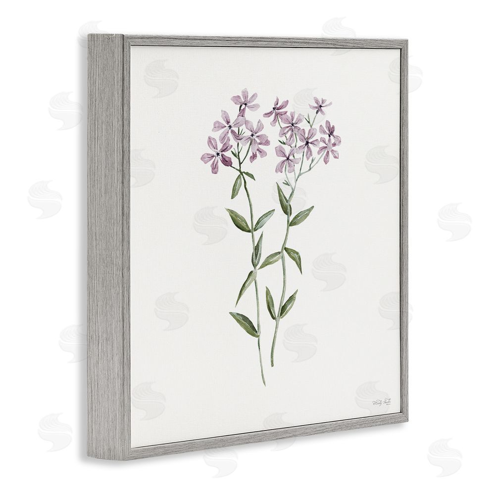 Cindy Jacobs Purple Phlox Botanical Gray Framed Giclee Wall Art Print