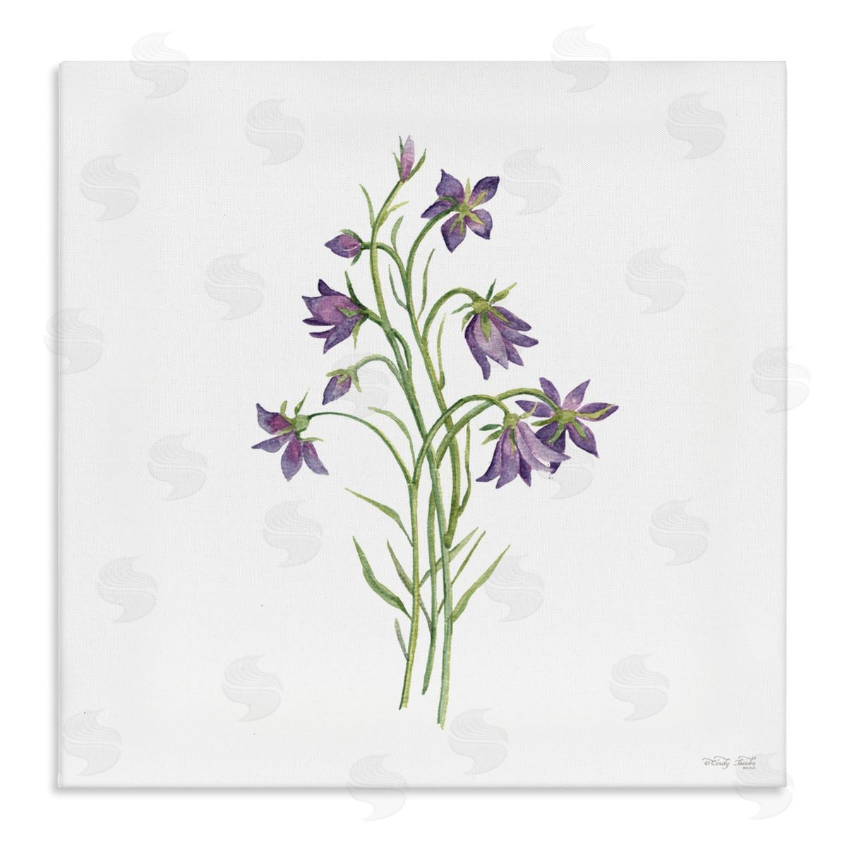 Cindy Jacobs Soft Bluebells Botanical Canvas Wall Art Print