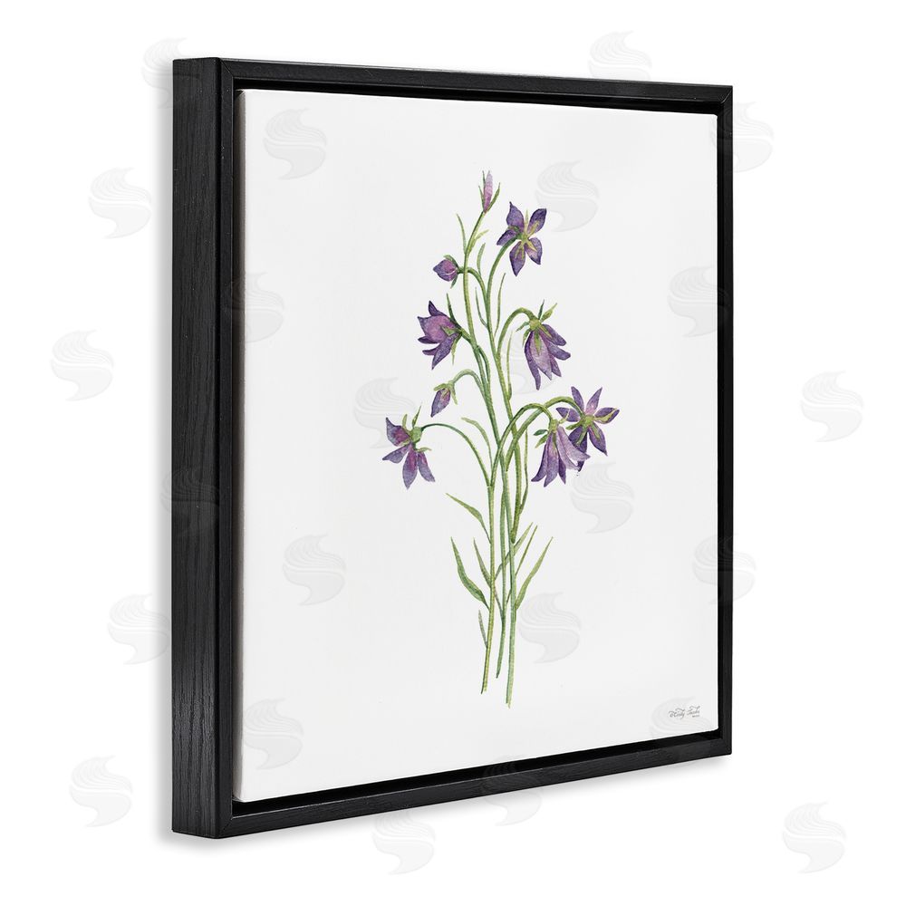 Cindy Jacobs Soft Bluebells Botanical Black Floating Frame Canvas Wall Art Print