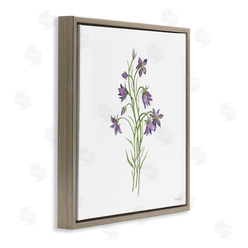 Cindy Jacobs Soft Bluebells Botanical Brown Floating Frame Canvas Wall Art Print