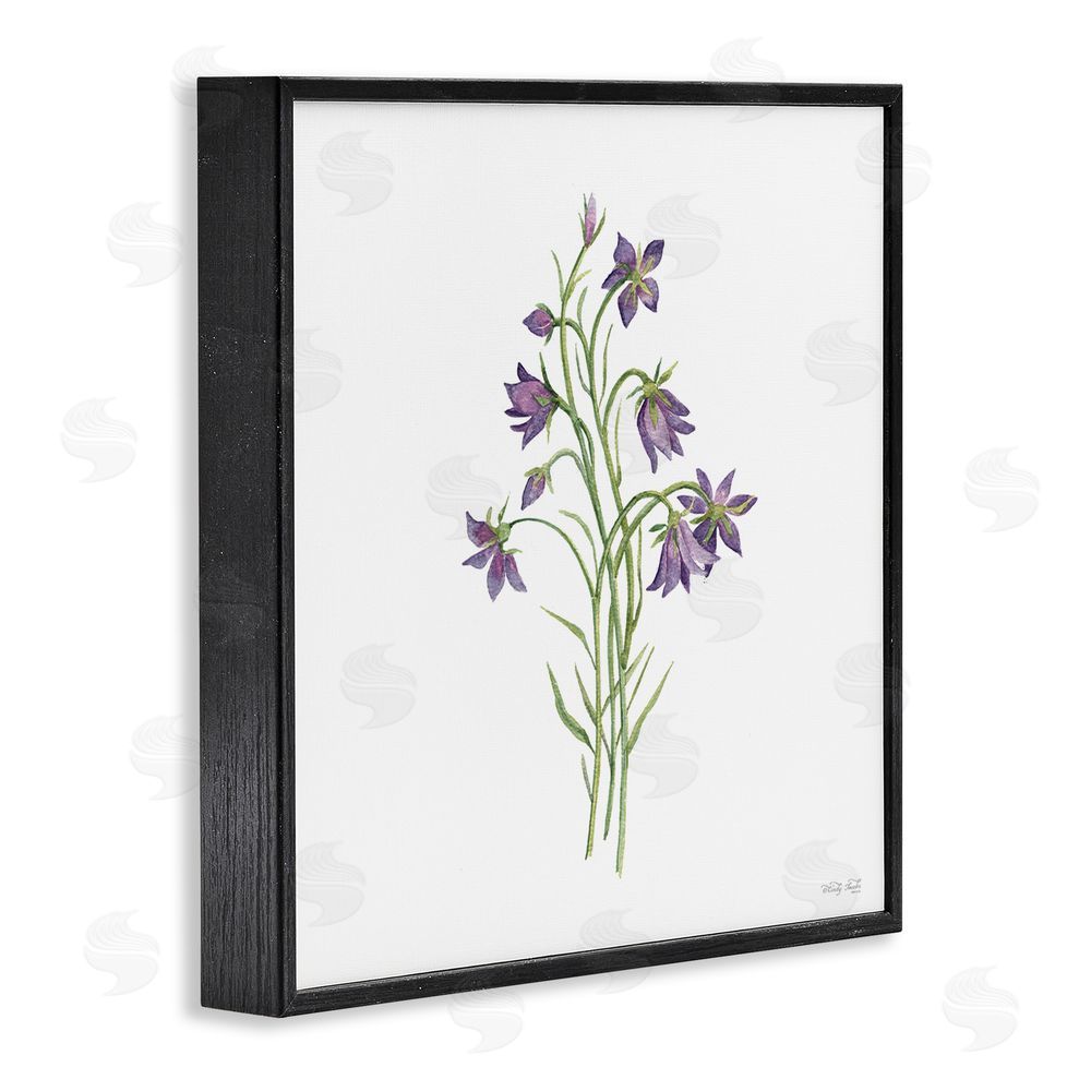 Cindy Jacobs Soft Bluebells Botanical Black Framed Giclee Wall Art Print