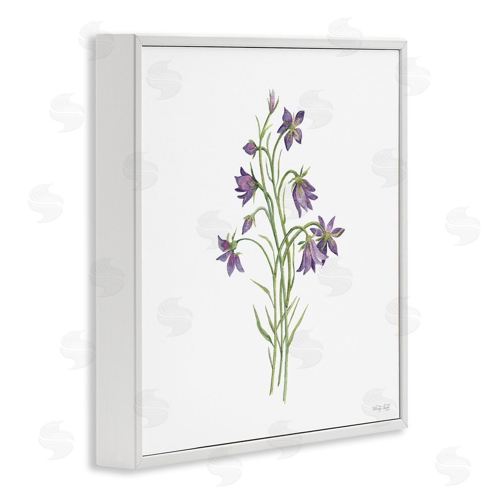 Cindy Jacobs Soft Bluebells Botanical White Framed Giclee Wall Art Print