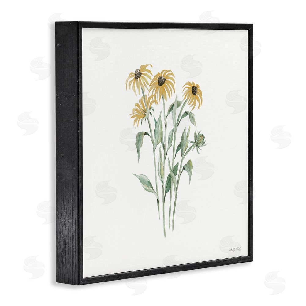 Cindy Jacobs Black-Eyed Susan Botanical Black Framed Giclee Wall Art Print