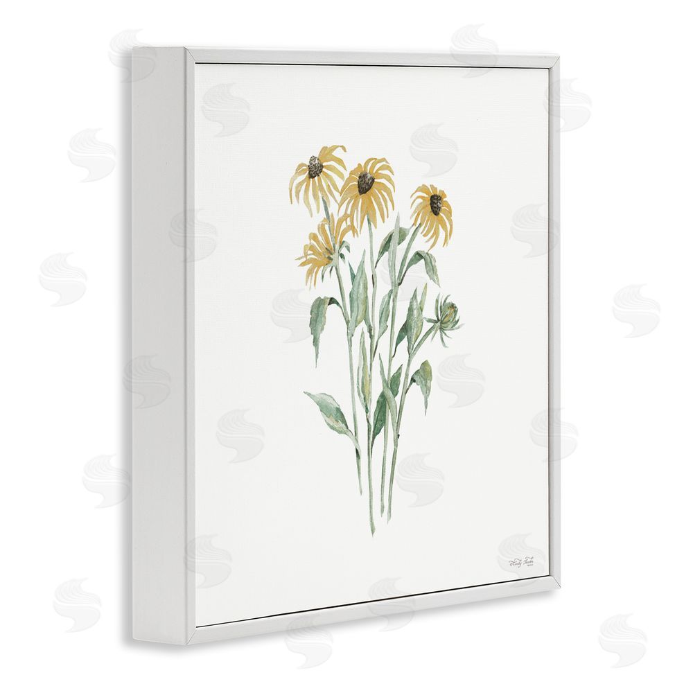 Cindy Jacobs Black-Eyed Susan Botanical White Framed Giclee Wall Art Print