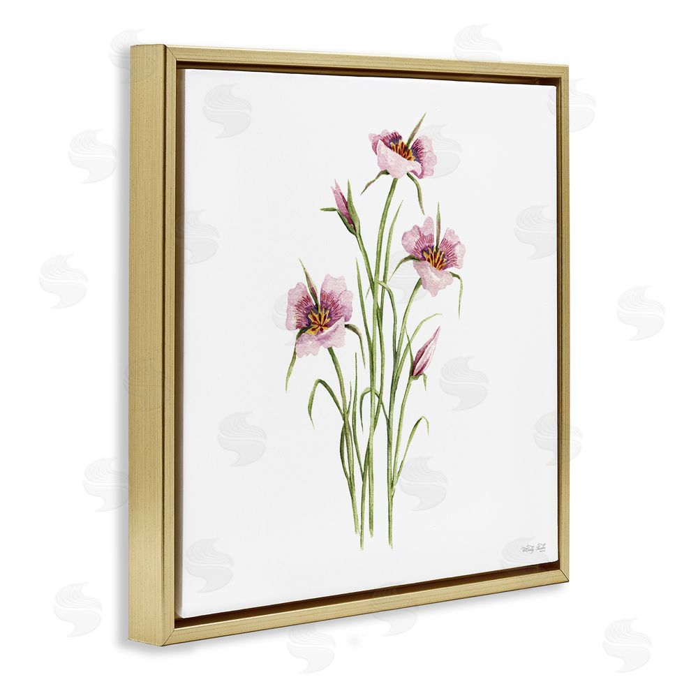 Cindy Jacobs Fuchsia Mariposa Botanical Gold Floating Frame Canvas Wall Art Print